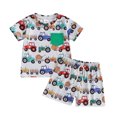 thumbnail image 1 of Musuos Toddler Boy Summer Farm Outfit 3 6 121 8 24M 3T Animal Print Pocket Short Sleeve Tops with Elastic Waist Shorts 2 Pcs Clothes, 1 of 9