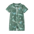 thumbnail image 1 of Musuos Toddler Boys Rash Guard Swimwear 3 6 12 24M 3T Cartoon Marine Life Print Short Sleeve Swimsuits Front Zipper Bathing Suits, 1 of 10