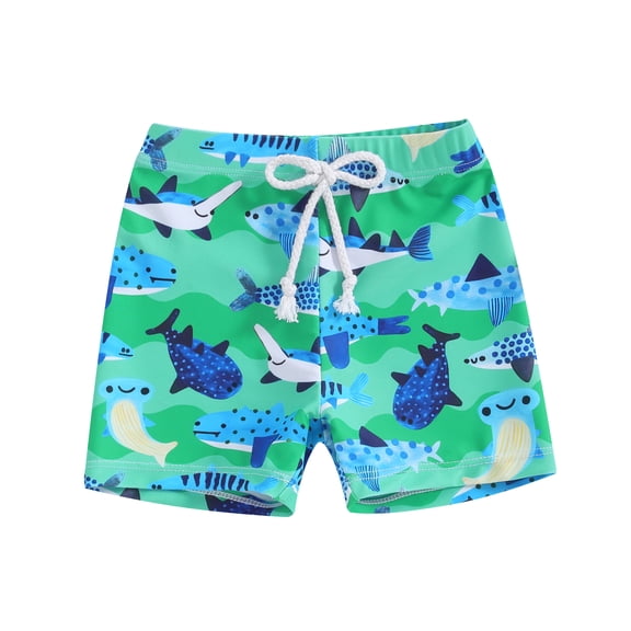 Musuos Toddler Boys Swim Trunks 6M 12M 18M 24M 3Y 4Y Shark Print Drawsting Swim Shorts Summer Short Pants Beach Wear