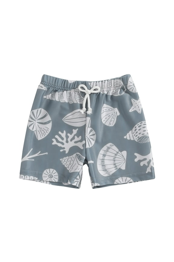 Toddler Boys Swim Trunks 6M 12M 18M 24M 3Y 4Y Shell Print Elastic Waist Swim Shorts Bathing Suit for Infant Boy Swimwear