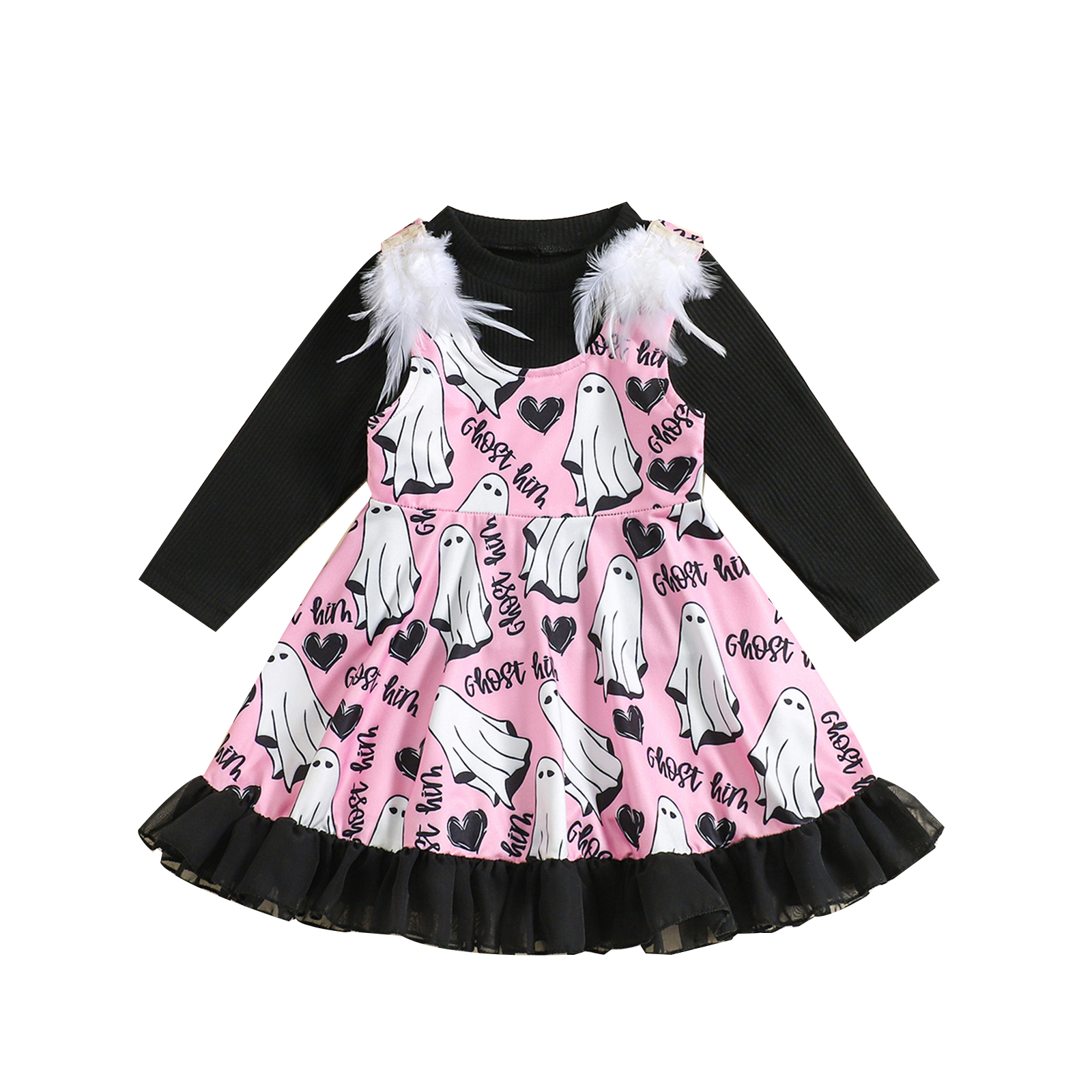 Musuos Toddler Girl Halloween Dress Outfit 6 12 18 24M 3 4T Long Sleeve T-Shirt and Ghost Print Dress Set Fall Cute 2 Piece Clothes - Walmart.com Musuos Toddler Girl Halloween Dress Outfit 6 12 18 24M 3 4T Long Sleeve T-Shirt and Ghost Print Dress Set Fall Cute 2 Piece Clothes - Walmart.com