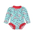 thumbnail image 1 of Musuos Toddler Girl Rash Guard Swimsuit 6M 12M 18M 24M 3Y 4Y Cute Crab Print Long Sleeve Ruffle Bathing Suit Swimwear, 1 of 9