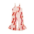 thumbnail image 1 of Musuos Toddler Girl Romper Overalls 6 12 18 24M 3 4Y Casual Summer Floral Print Sleeveless Flared Pants Jumpsuit Cute Clothes, 1 of 8