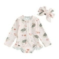 thumbnail image 1 of Musuos Toddler Girls Rash Guard Bathing Suit 6 12 18 24M 3 4Y Watermelon/Daisy Print Long Sleeve Ruffled Zipper Cute Swimsuits, 1 of 10