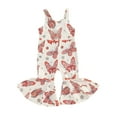 thumbnail image 1 of Musuos Toddler Girls Summer Flare Jumpsuit 6 12 18 24M 3 4T Floral/Butterfly Print Sleeveless Bell-Bottoms Romper, 1 of 9