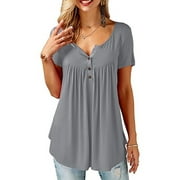 Musuos Women Casual Loose T Shirt Basic Summer Cotton Tops Plus Size