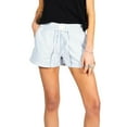 thumbnail image 1 of Musuos Women Casual Shorts, Summer Elastic Waist Striped Short Pants for Daily, 1 of 6