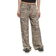 thumbnail image 1 of Musuos Women Casual Wide-Leg Long Pants Stripe/Zebra Pattern/Leopard Print Drawstring Elastic Waist Trousers Spring Summer Sweatpants, 1 of 7