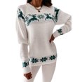 thumbnail image 1 of Musuos Women Christmas Sweaters  Long Sleeve Elk Snowflake Print Knit Tops, 1 of 9
