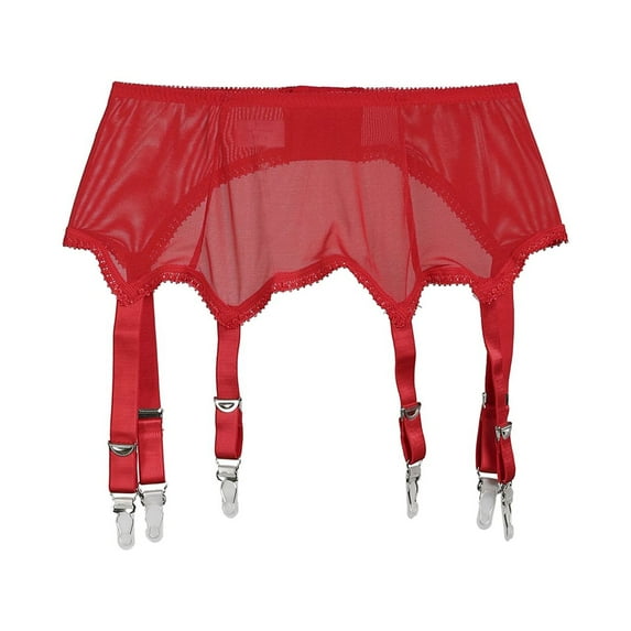 Musuos Women Garter Belt with 6 Metal Buckles Straps, Suspender Elastic Belt