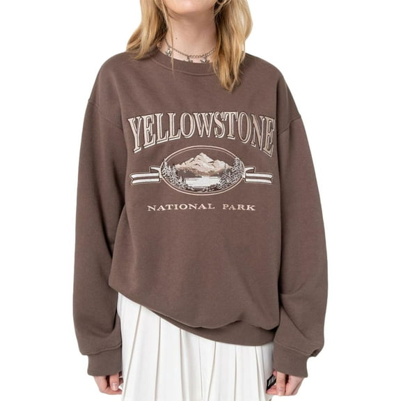 Musuos Women Graphic Crewneck Sweatshirt Y2k E Girl Aesthetic Vintage Printed 90s Streetwear