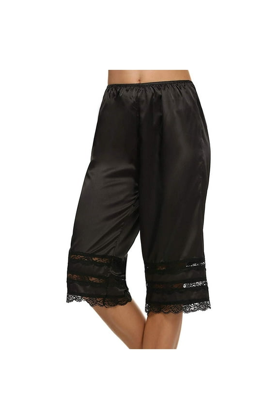 Women Lace Pettipants Slip Faux Silk Shorts Safety Pants Underwear