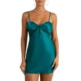 thumbnail image 1 of Musuos Women Silk Nightdress, Solid Color Sleeveless V-neck Backless Tie-up Slip Dress Sleepwear Loungewear, 1 of 9