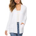 thumbnail image 1 of Musuos Women Simple Style Cardigan, Solid Color Long Sleeve Knitwear with Pockets Casual Outwear, S/ M/ L/ XL/ XXL, 1 of 7