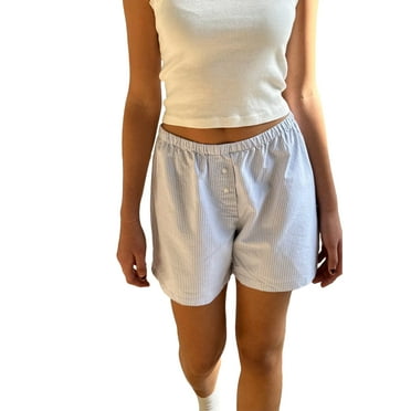 Musuos Women Striped Shorts, Summer Elastic Waist Casual Short Pants Streetwear for Daily