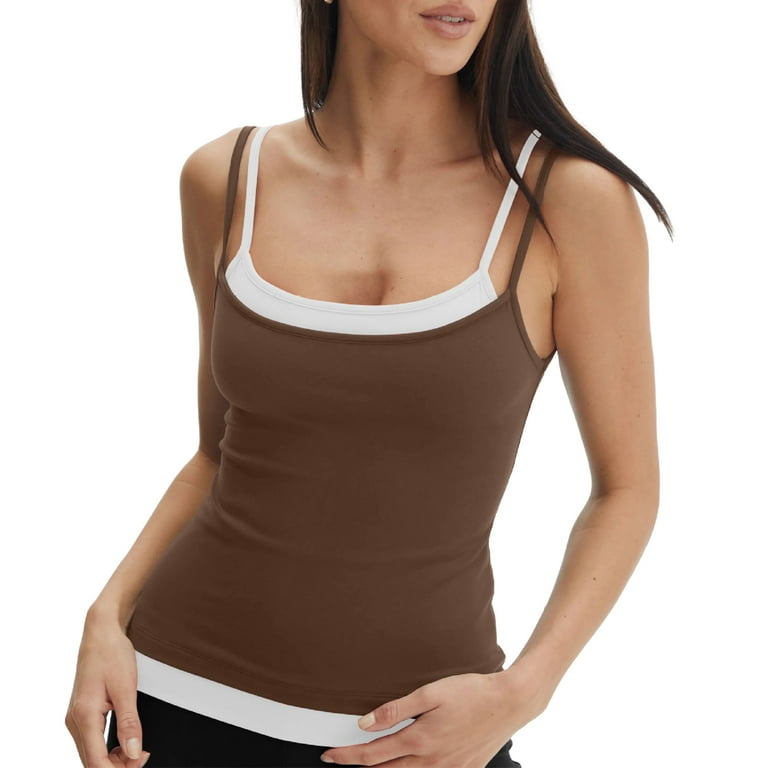 Casual Solid Patchwork Spaghetti Strap Sleeveless Two Pieces Casual Solid Patchwork Spaghetti Strap Sleeveless Two Pieces
