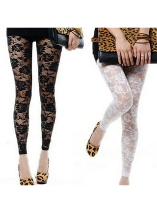 Women's Goth Sheer Floral Lace Leggings – Punk Design
