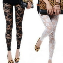 Musuos Women Summer Leggings  Floral Lace Sheer Long High Waist Pants
