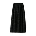 thumbnail image 1 of Musuos Women Summer Ruffled Skirt Casual Lace Patchwork Elastic Waist Skirt for Beach Vacation Club Streetwear, 1 of 7