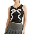 thumbnail image 1 of Musuos Women Summer Tank Tops Bowknot Embellished Casual Vests Sleeveless Round Neck Tops Streetwear, 1 of 10