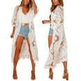 thumbnail image 1 of Musuos Women's Cardigan, Loose Long Sleeve Lace Embroidery Print Cardigan Smock for Vacation Travelling Party, 1 of 7