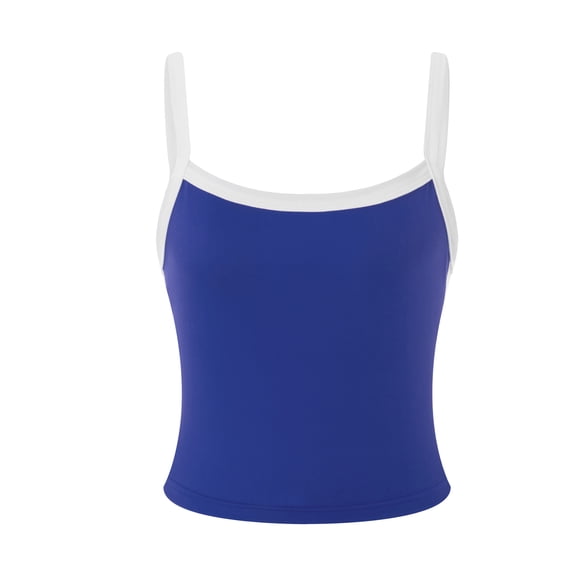 Musuos Women´s Crop Cami Tops, Spaghetti Strap Square Neck Contrast Color Slim Fit Camisole