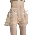 thumbnail image 1 of Musuos Women's Lace Mini Skorts Sweet Elastic Low Waist Layered Ruffle Bow Decor Summer Shorts, 1 of 9