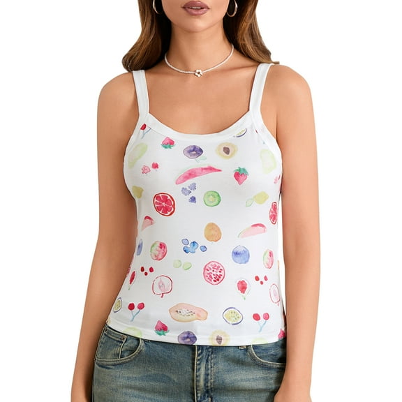 Musuos Women's Slim Fit Tank Tops Scoop Neck Sleeveless Crop Tops for Summer