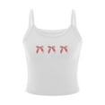 thumbnail image 1 of Musuos Women's Summer Camisole Cute Bow/Cherry Print Tank Tops Casual Sleeveless Spaghetti Strap Crop Tops, 1 of 6
