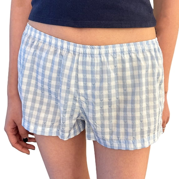 Musuos Women's Summer Mini Shorts Casual Loose Fitting Elastic Waist Floral/Stripe/Plaid Short Pants