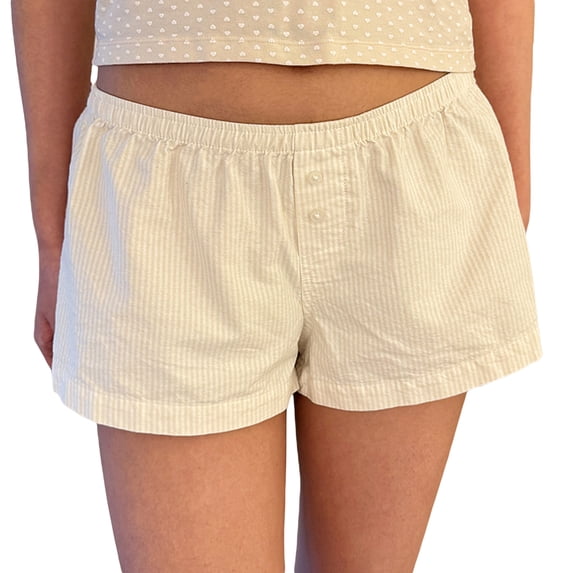 Musuos Women's Summer Mini Shorts Casual Loose Fitting Elastic Waist Floral/Stripe/Plaid Short Pants