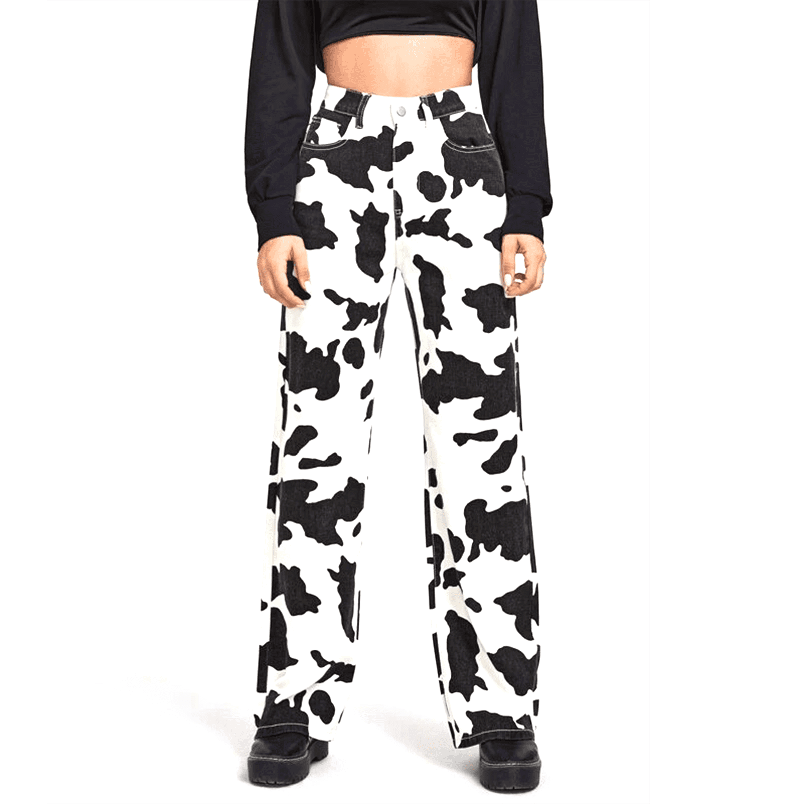 Cow Pattern Camouflage Wide Leg Pants main image 0