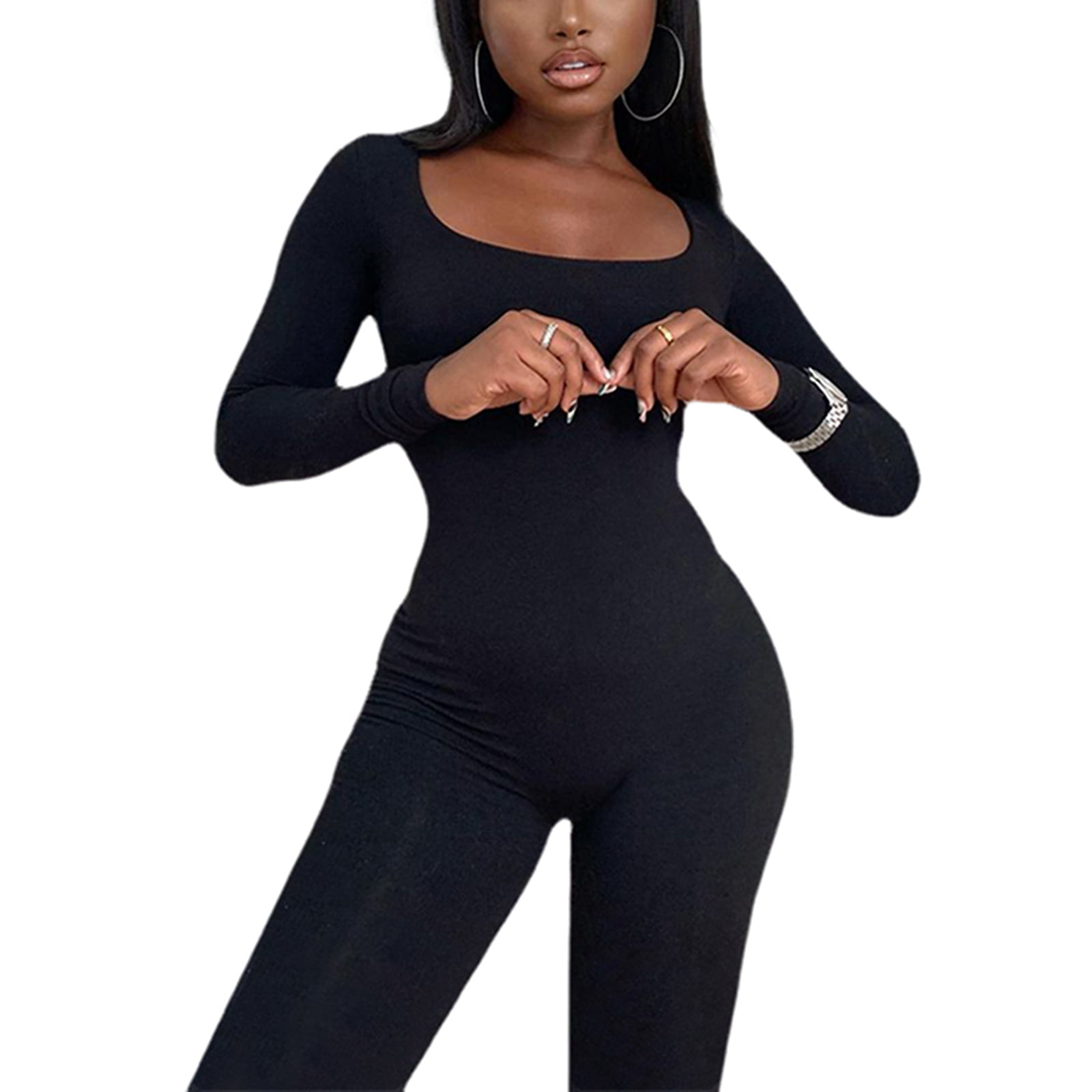 Musuos Womens One-piece Suit, Slim Long Sleeve Hip-lifting Jumpsuit for  Vacation 