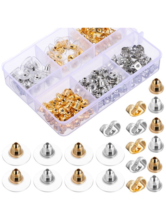 Mutably 170 Pcs Earring Backs Replacements Clear Earring Backs Rubber Locking Earring Backs Pierced Earring Backs