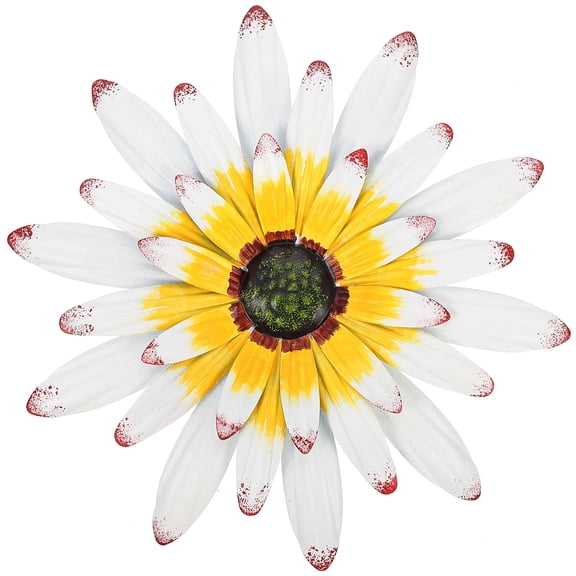 WORGEOUS White Iron Flower Wall Art for Home Decoration with Delicate Design and Realistic Details 10.5 Inches