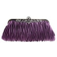 thumbnail image 1 of Mutably Womens Satin Evening Clutch Wedding Party Purse Cocktail Handbags (Purple), 1 of 10