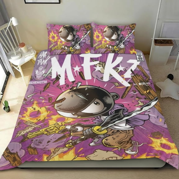 Mutafukaz Themed Bed Sheet Set Three Piece Set 53x79 Inches Comfortable And Skin Friendly Unique Design Creating A Star Studded Night Home Decor Gifts For Family Friends fans