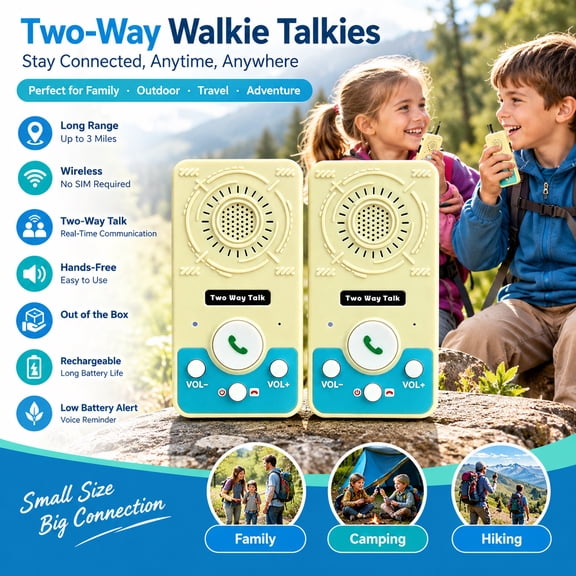 Mutai Wireless Intercom for Elderly, No WiFi Needed, 4 Ringtones, 2-Way Wireless Intercom Full-Duplex, 2-Pack