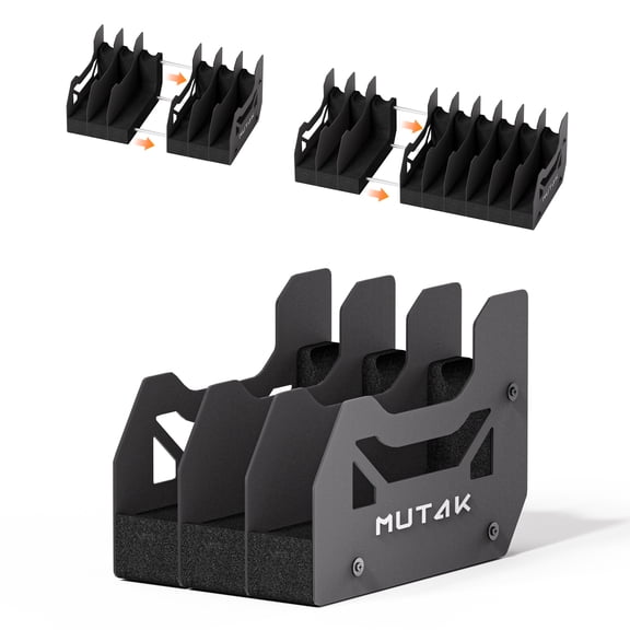 Mutak 3 Slots DIY Foam Pistol Rack for Gun Safe, U-Shaped Gun Slots, Handgun Storage Organizer, Revolver Holder Display Stand w/ Anti-slip Magnetic Strip