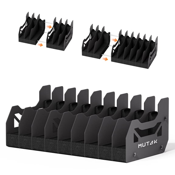 Mutak 9 Slots DIY Foam Pistol Rack for Gun Safe, U-Shaped Gun Slots, Handgun Storage Organizer, Revolver Holder Display Stand, Anti-slip Magnetic Strip