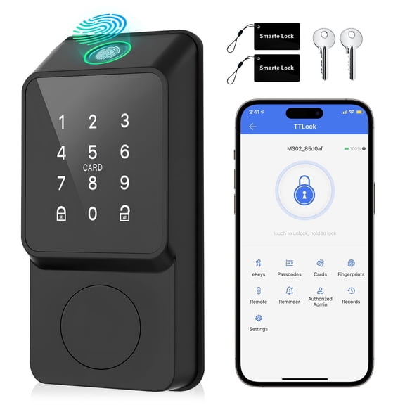Mutak Smart Door Lock featuring Keypad and Fingerprint - High-Quality Entry Locks - Electronic Keypad Smart Deadbolt - Biometric Smart Digital Door Lock with Code