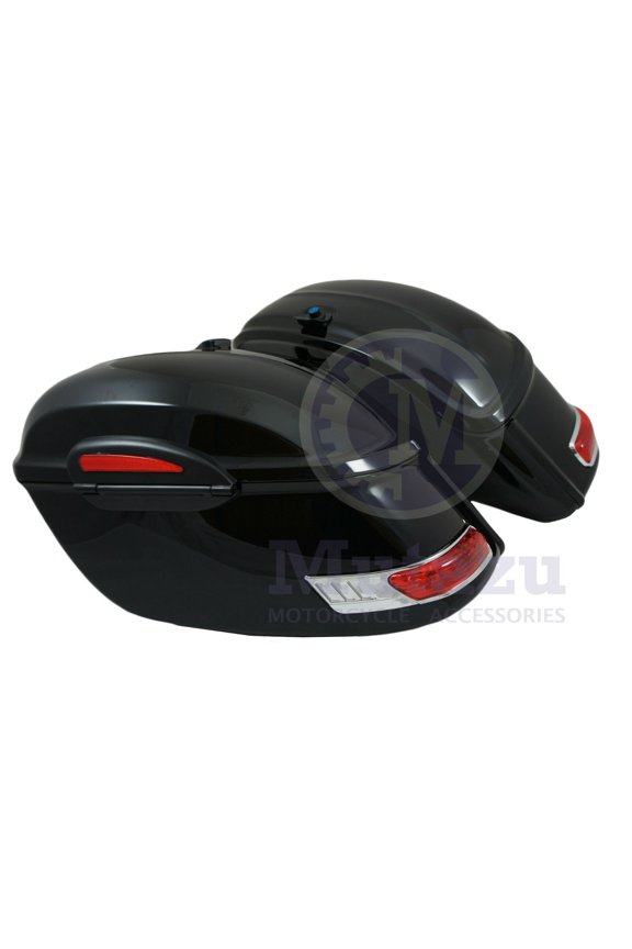 Black Universal RS Motorcycle Hard Saddlebags Saddle Bags for Cruisers Baggers