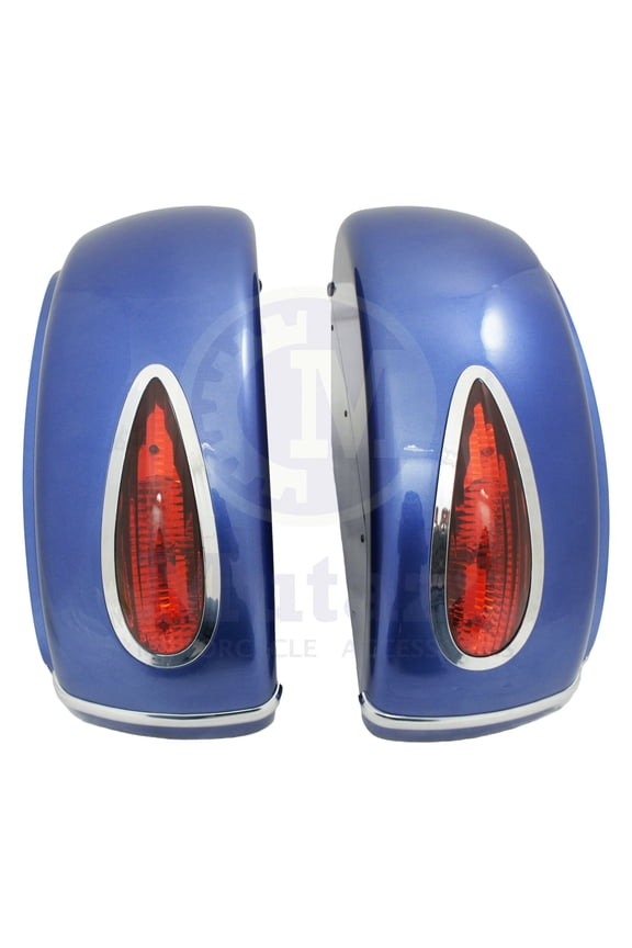 Cobalt Blue MU Universal Motorcycle Hard Saddlebags fits most Cruisers