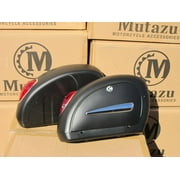 Mutazu Matte Black LN Universal Motorcycle Hard Bags Saddlebags & Free Mount Kit
