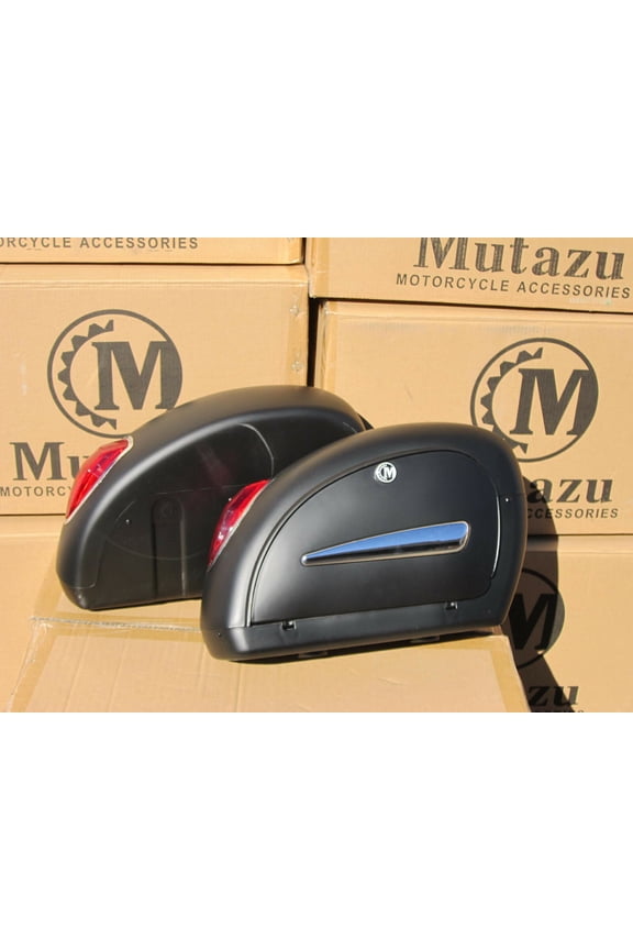 Matte Black LN Universal Motorcycle Hard Bags Saddlebags & Free Mount Kit