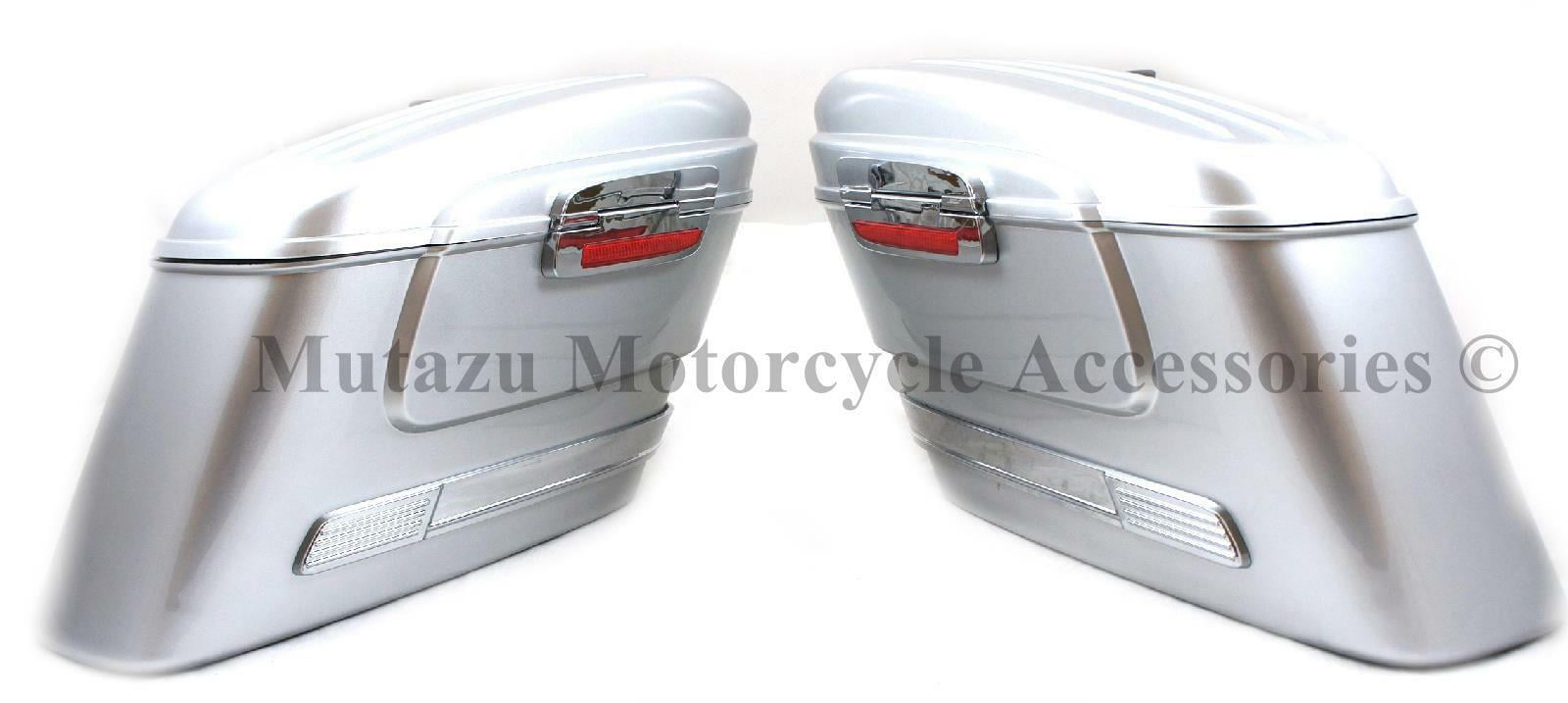 Mutazu Silver HL Bike Bags Universal Hard Saddlebags Accessories Fits Most Cruisers Walmart