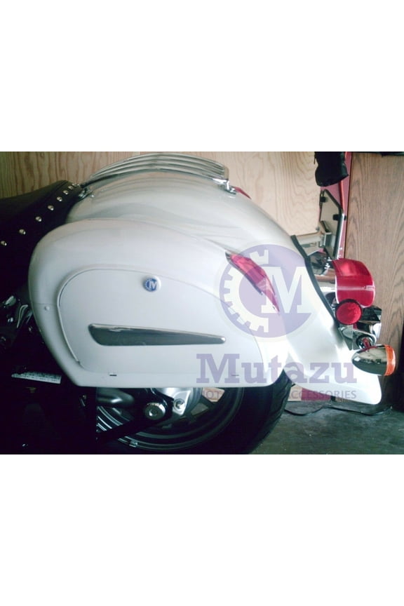 White LN Universal Motorcycle Hard Bag Saddlebags with Mounting Brackets