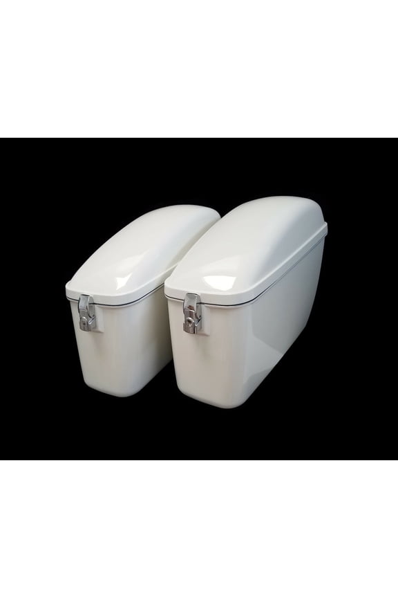 White LW Universal Saddlebags For Honda Suzuki Kawasaki Harley Yamaha Victory