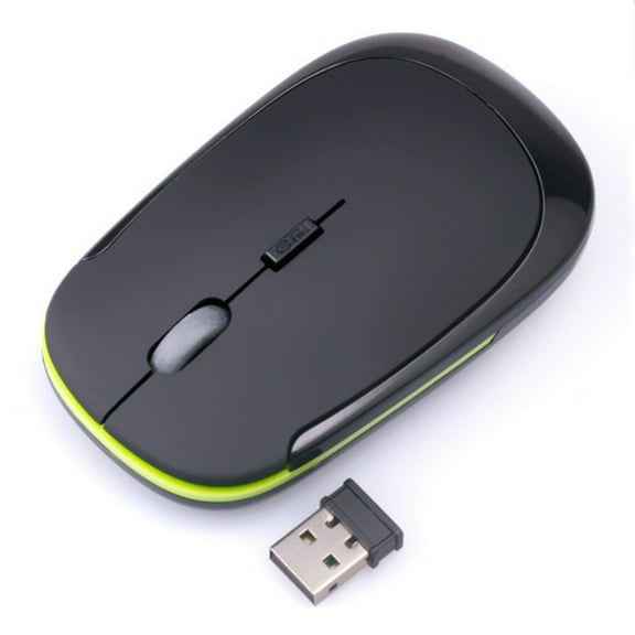 Mute Bluetooth Mouse,for Computer Laptop Mouse Wireless, 2.4G Portable USB Optical Wireless Slim Computer Mice with USB Nano Receiver, Compatible with Win XP, 8, 9, 10, 11, etc (Black)