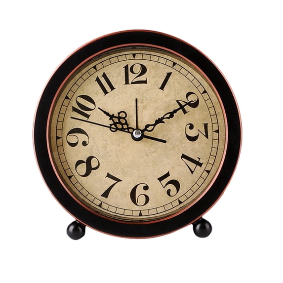 Mute Clock Tabletop Gold Decor Home Digital Wall Clocks Travel